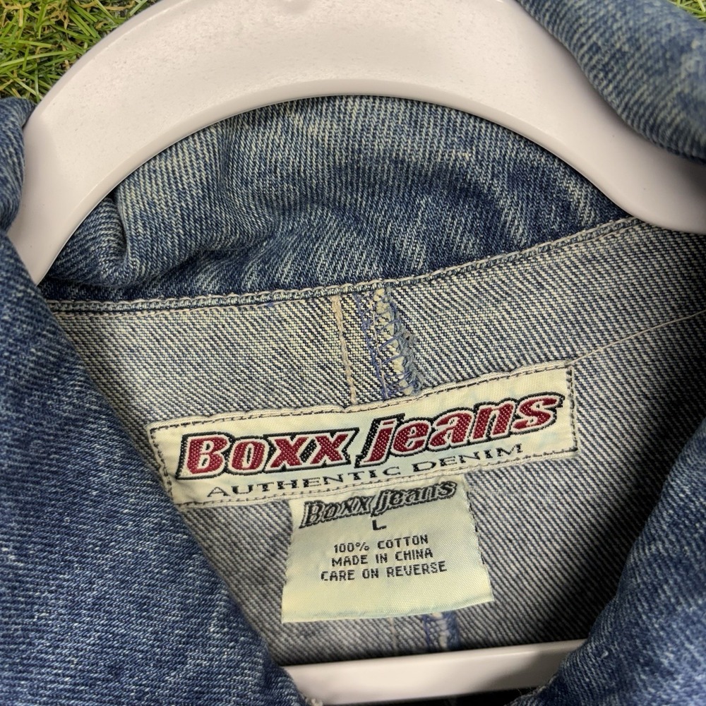 Vintage Boxx Jean Jacket Mens Large Chore Coat Medium Wash Workwear Made in USA - Picture 12 of 12